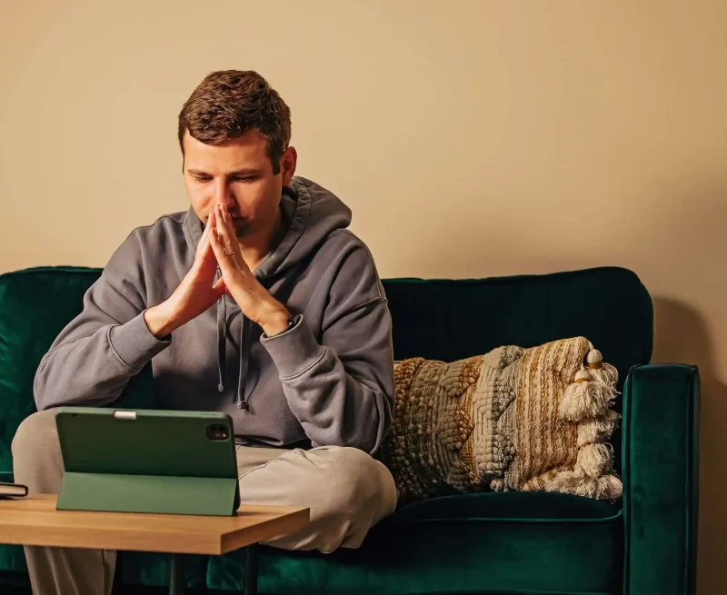 man taking part in the reset programme