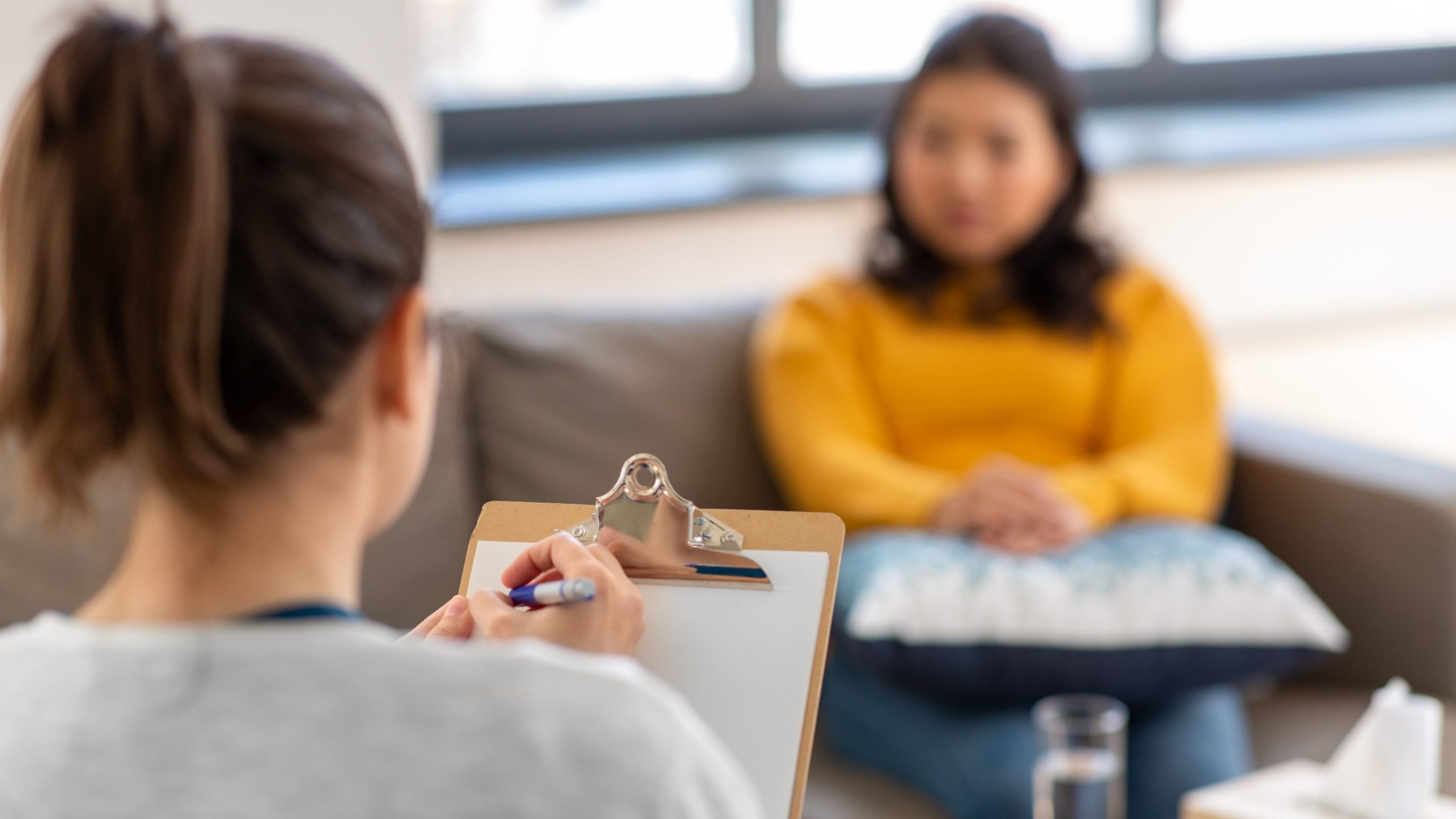 Psychologist and patient at psychotherapy session